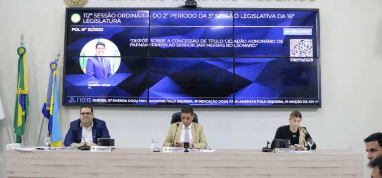 Câmara de Parnamirim aprova projetos de lei em primeira votação na 112ª Sessão Ordinária 