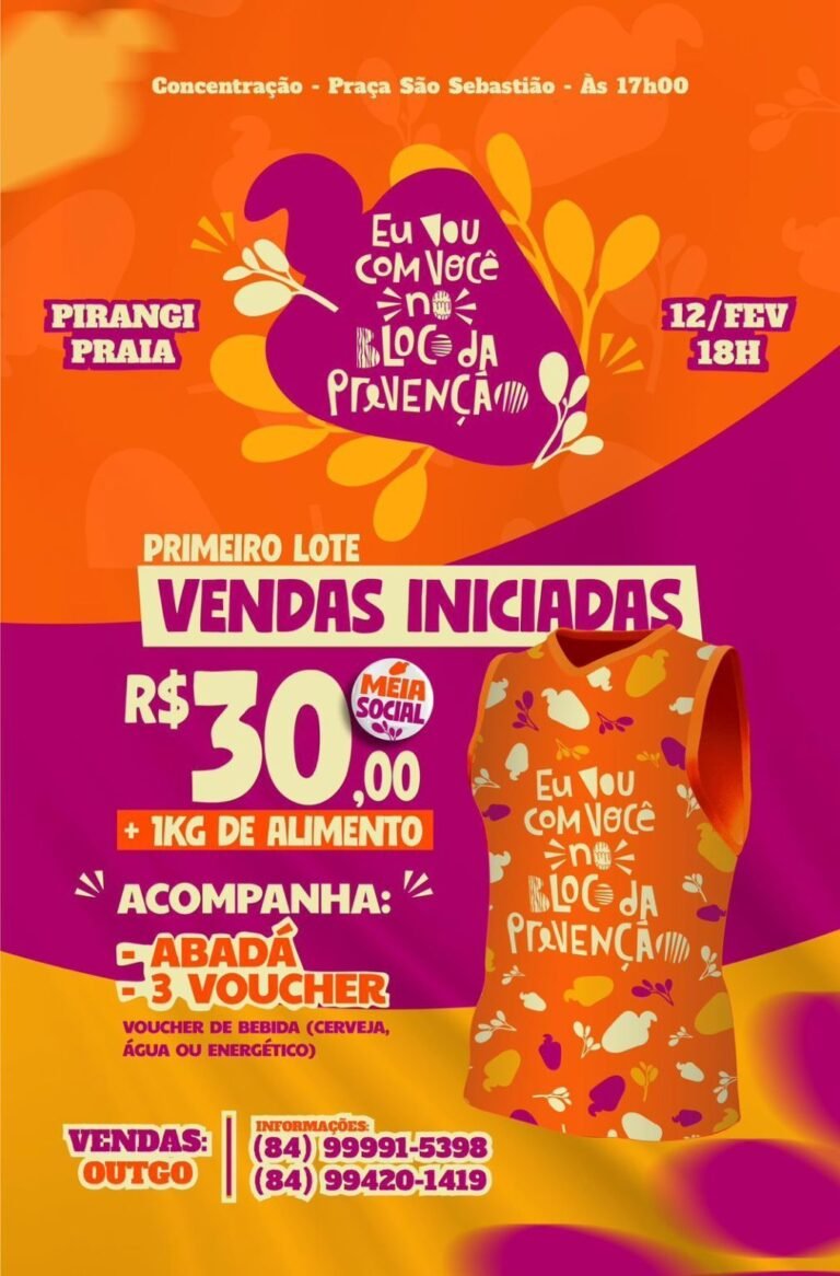 Saúde: Bloco da Prevenção mobiliza Pirangi no dia 12 de fevereiro