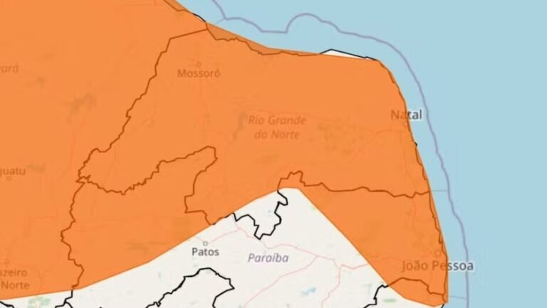 Inmet emite alerta de chuvas intensas e ventos fortes para 164 municípios do RN